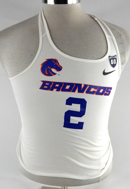 2018 Boise State Broncos #2 Game Used White Jersey 60 Patch Beach Volleyball S 1