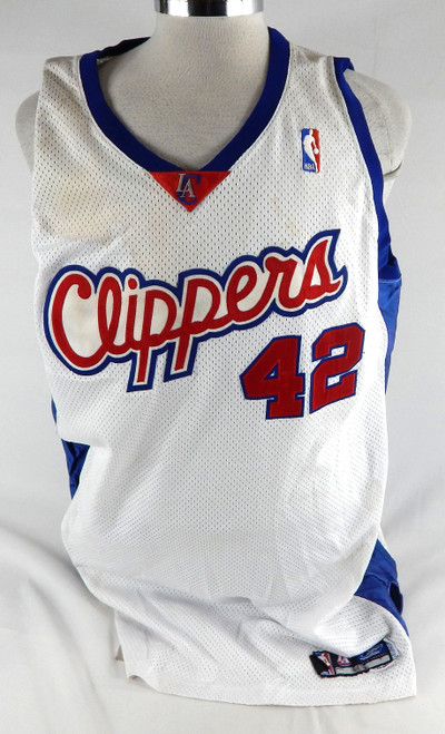2003-04 Los Angeles Clippers Elton Brand #42 Game Used White Jersey 608