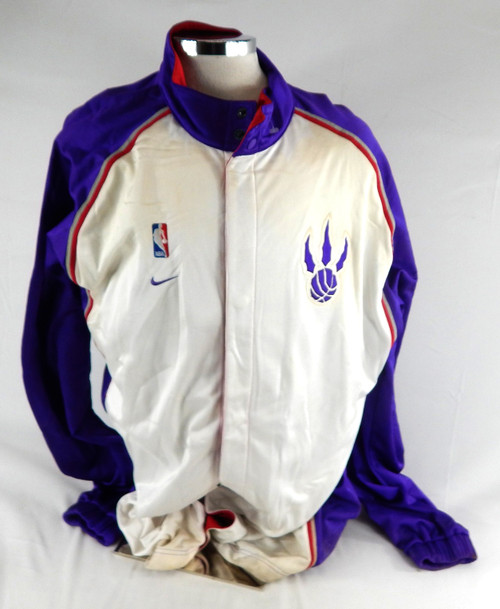 2002-03 Toronto Raptors Game Issued White Warm Up Jacket 3XL 607