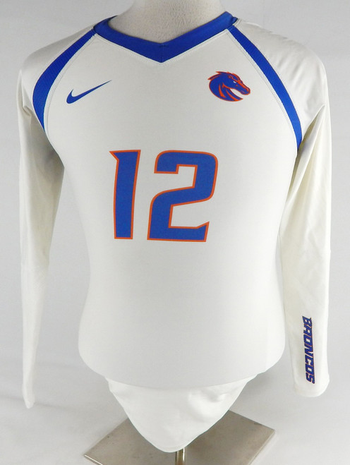 2022 Boise State Broncos #12 Game Used White Jersey Volleyball S 743