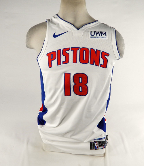 2023-24 Detroit Pistons Tosan Evbuomwan #18 Game Issued White Jersey 48+4 2627