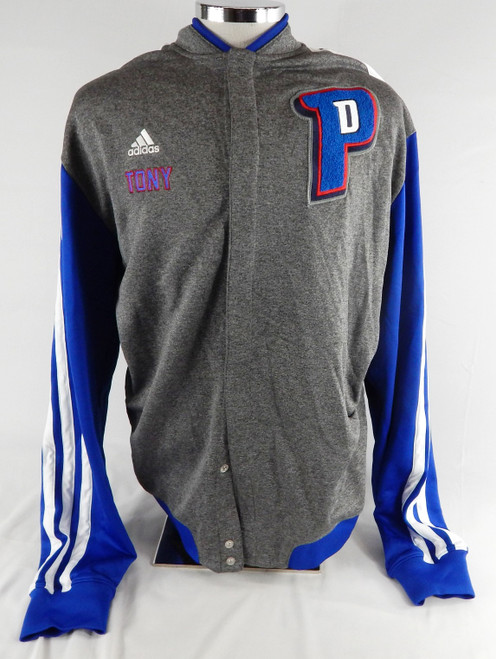 2013-14 Detroit Pistons Tony Mitchell #9 Game Used Grey Warm Up Jacket 3XL 272