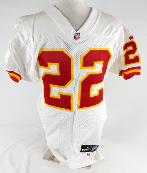 1999 Kansas City Chiefs Rashaan Shehee #22 Game Issued White Jersey 40 794