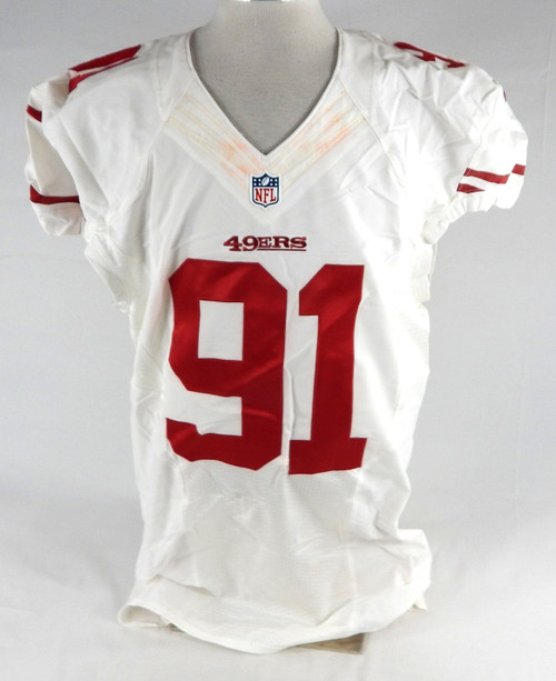 2015 San Francisco 49ers Arik Armstead #91 Game Issued White Jersey NP R 48 205