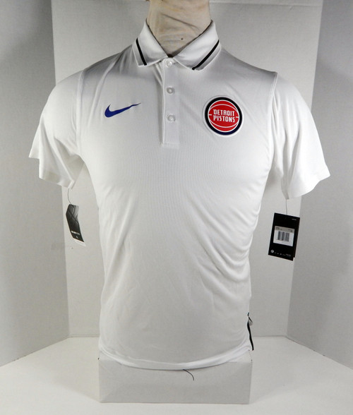 2017-18 Detroit Pistons Team Issued White Coaches Polo Shirt Nike XS 98S