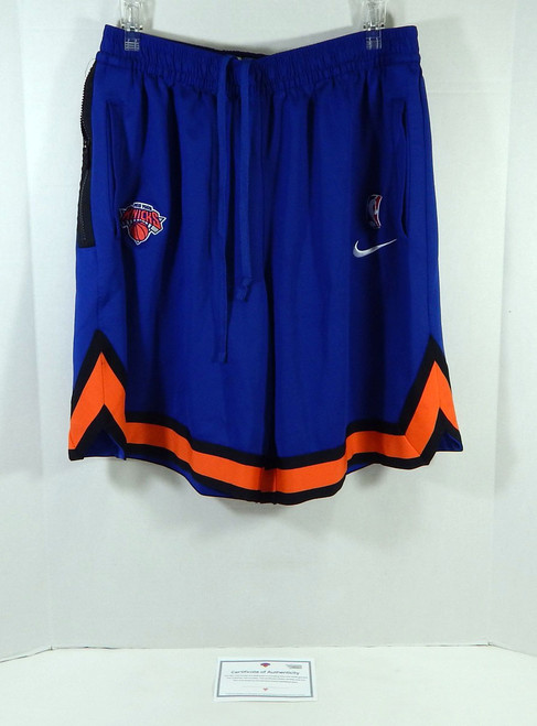 2020-21 New York Knicks Norvel Pelle #14 Game Issued Blue Training Shorts XL 944