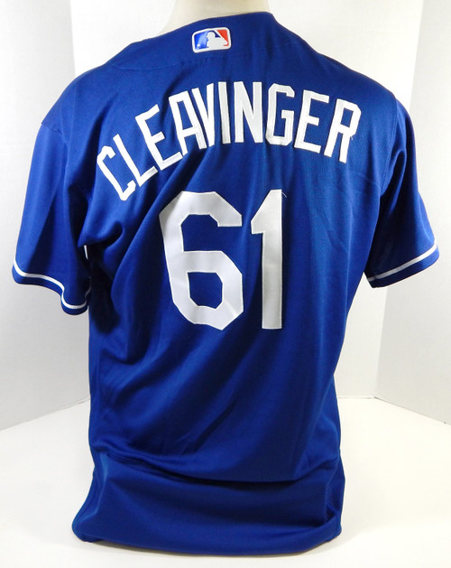 2021 Los Angeles Dodgers Garrett Cleavinger #61 Game Issued P Used Blue Jersey1