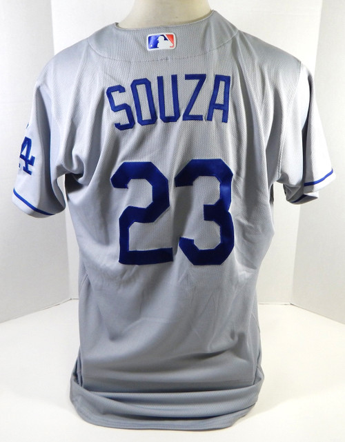 2021 Los Angeles Dodgers Steven Souza Jr. #23 Game Issued Grey Jersey 46TC 88