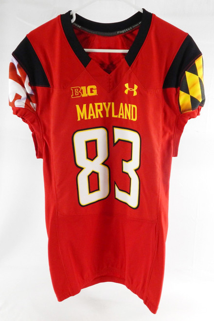 2014 Maryland Terrapins Malcolm Culmer #83 Game Used Red Jersey Football 42 563
