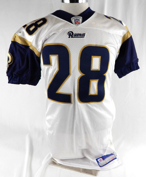2002 St. Louis Rams Marshall Faulk #28 Game Used White Jersey 48 504