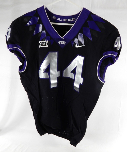 2020 Texas Christian TCU Horned Frogs #44 Game Used Black Jersey Football NP 2