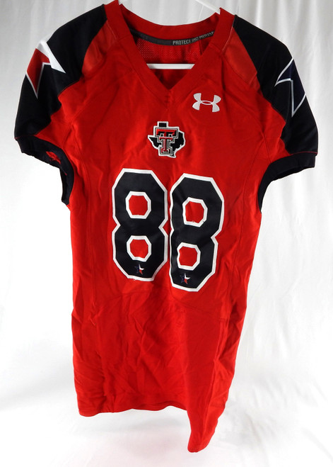 2012 Texas Tech Red Raiders #88 Game Used Red Jersey Lone Star Football NP Rem 6