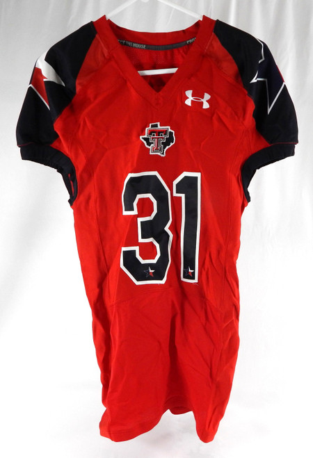 2012 Texas Tech Red Raiders #31 Game Used Red Jersey Lone Star Football NP Rem 8