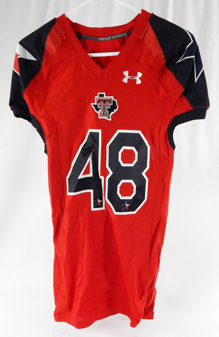 2012 Texas Tech Red Raiders #48 Game Used Red Jersey Lone Star Football NP Rem 9