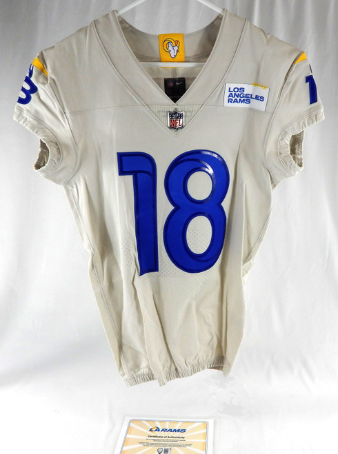 2021 Los Angeles Rams Austin MacGinnis #18 Game Issued Cream Jersey 40 540
