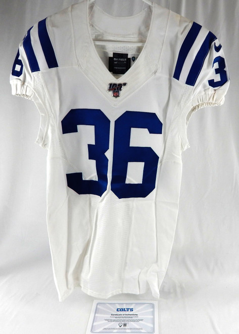 2019 Indianapolis Colts Jackson Porter #36 Game Issued P Used Cream Jersey 100P