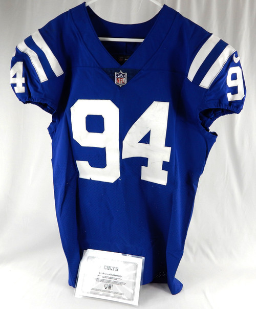 2017 Indianapolis Colts Joey Mbu #94 Game Issued Pos Used Blue Jersey 50 546
