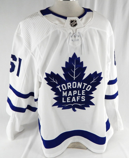 2018-19 Toronto Maple Leafs Brennan Menell #61 Game Used White Jersey 56 676