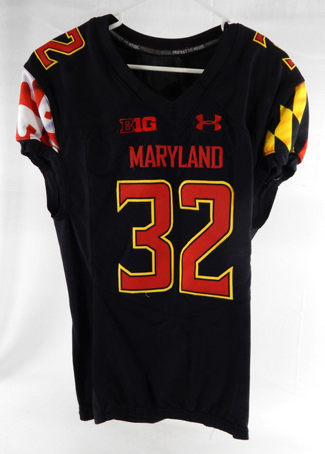 2018 Maryland Terrapins Jordan Mosley #32 Game Used Black Jersey Football 44 573