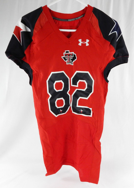 2012 Texas Tech Red Raiders #82 Game Used Red Jersey Lone Star Football NP Rem 6