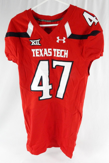 2015 Texas Tech Red Raiders #47 Game Issued Red Jersey Football NP Rem 46 664