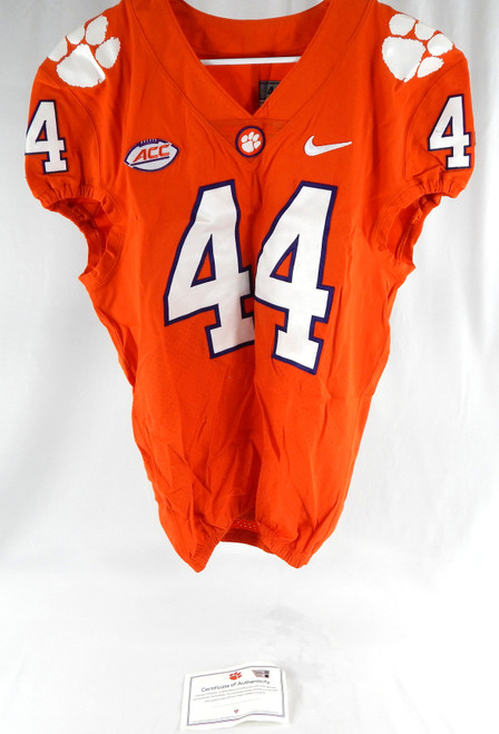 2017-22 Clemson Tigers #44 Game Issued Pos Used Orange Jersey Football NP Rem 7