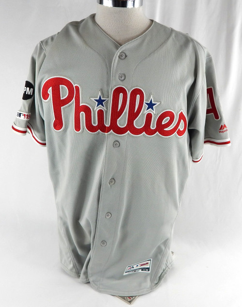 2019 Philadelphia Phillies Nick Pivetta #43 Game Used Grey Jersey DPM 7/3 4K