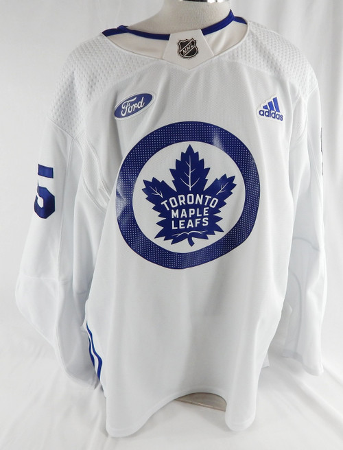2021-22 Toronto Maple Leafs Mark Giordano #55 Game Used White Practice Jersey 9