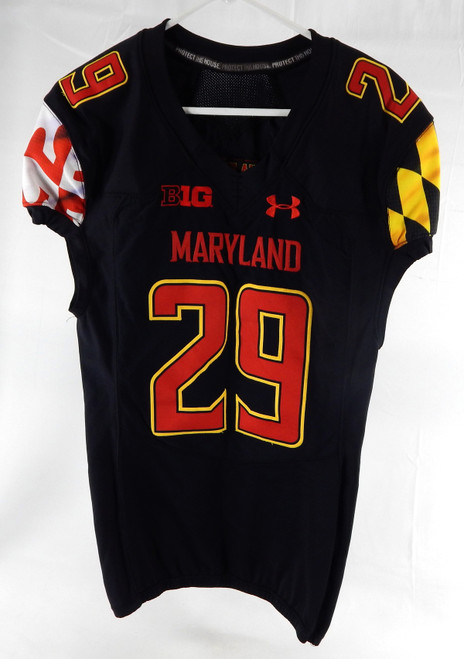 2018 Maryland Terrapins King #29 Game Used Black Jersey Football 42 502