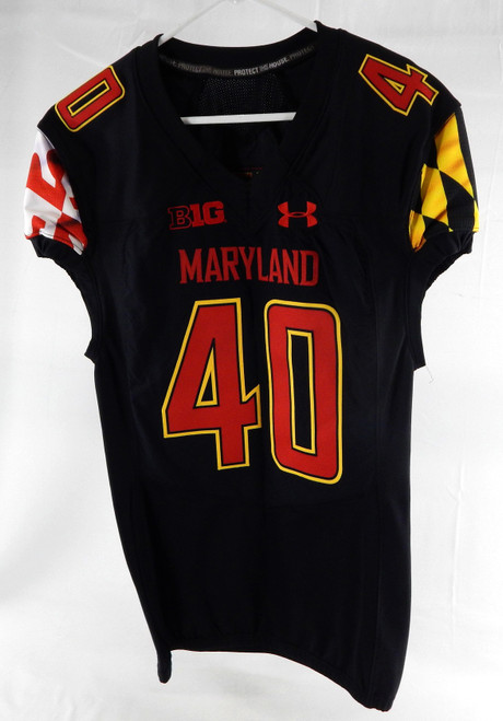 2018 Maryland Terrapins Sebastian Alonso #40 Game Used Black Jersey Football 9
