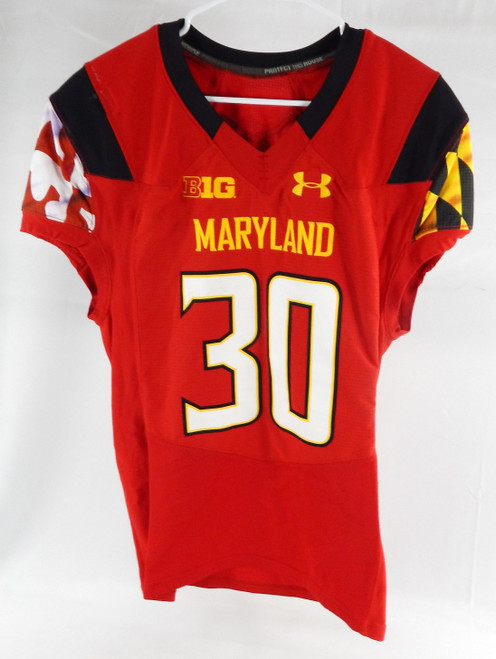 2013 Maryland Terrapins Kenneth Goins JR #30 Game Used Red Jersey Football 42 38