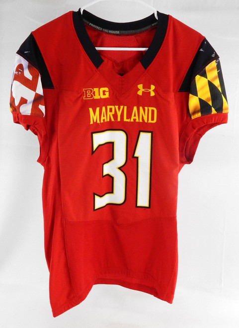 2013 Maryland Terrapins Shawn Petty #31 Game Used Red Jersey Football 44 442