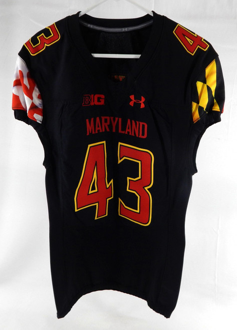 2020 Maryland Terrapins #43 Game Used Black Jersey Football NP Rem 42 523