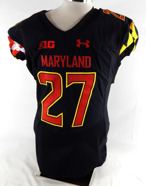2020 Maryland Terrapins Jackson #27 Game Used Black Jersey Football 46 530