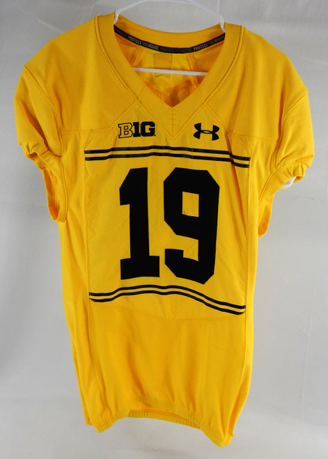 2017 Maryland Terrapins MJ Jarrell #19 Game Used Yellow Jersey Throwback 125th P