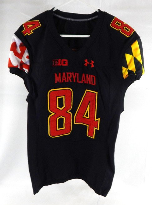 2020 Maryland Terrapins Corey Dyches #84 Game Used Black Jersey Football 44 647