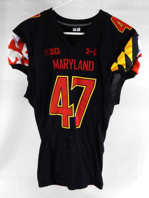 2021 Maryland Terrapins Harrison Beattie #47 Game Used Black Jersey Football 4