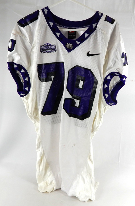 Texas Christian TCU Horned Frogs #79 Game Used White Jersey Football NP Rem 2