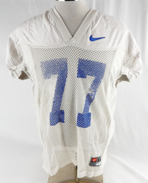 2016-19 Boise State Broncos #77 Game Used White Practice Jersey XXL 461