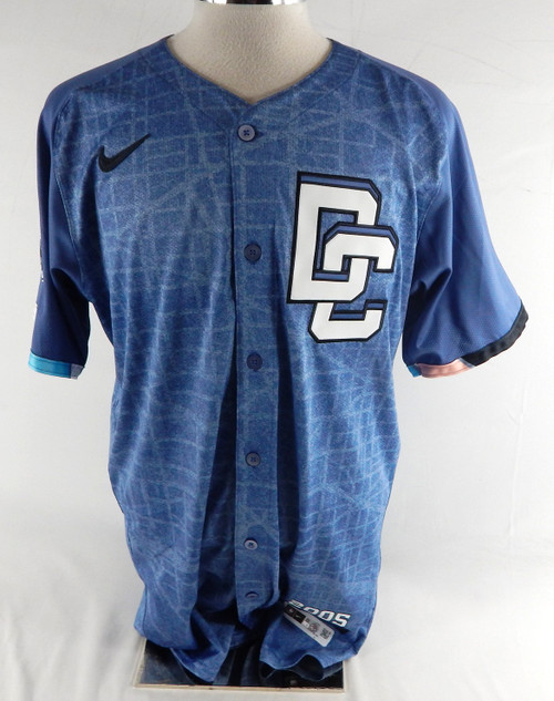 2025 Washington Nationals Eduardo Salazar #62 Game Issued Blue Jersey City Con