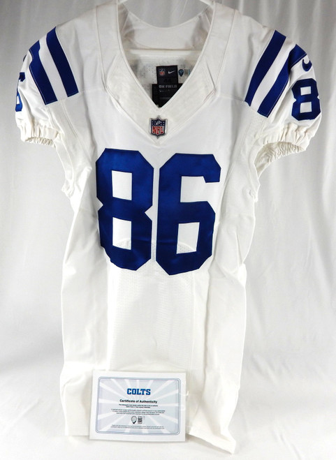 2018 Indianapolis Colts Hale Hentges #86 Game Issued Pos Used White Jersey 44 2