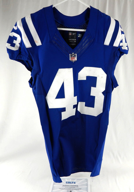2017 Indianapolis Colts Daryl Richardson #43 Game Issued P Used Blue Jersey 3