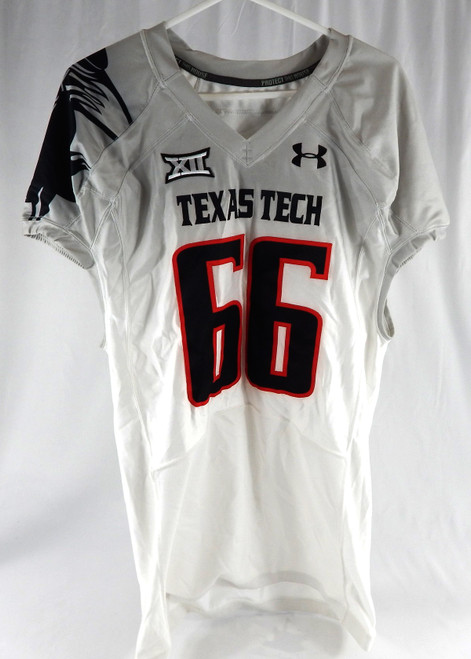 2014 Texas Tech Red Raiders #66 Game Used Grey Jersey Football NP Rem 50 103