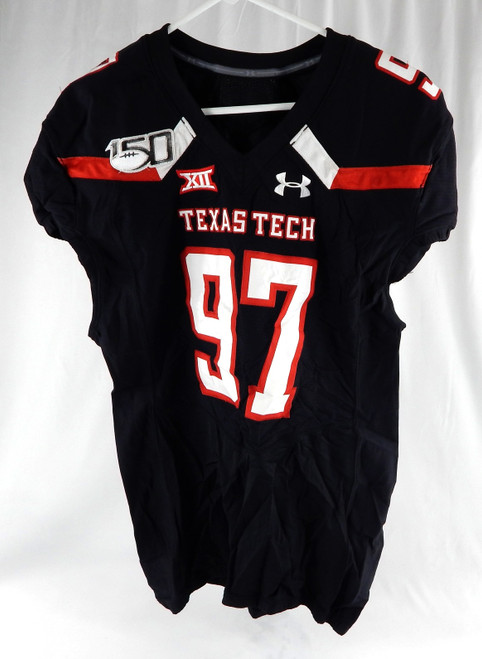 2019 Texas Tech Red Raiders #97 Game Used Black Jersey 150 P Football NP R 7