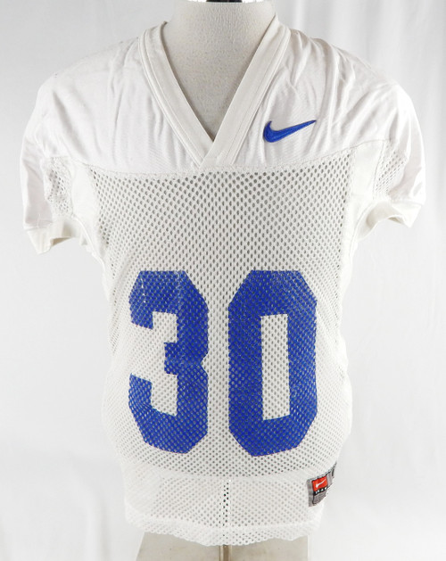 2016-19 Boise State Broncos #30 Game Used White Practice Jersey M 471