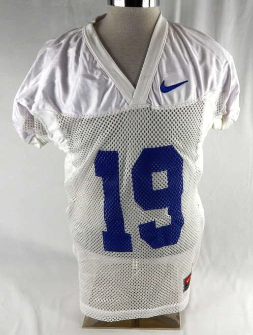 2016-19 Boise State Broncos #19 Game Used White Practice Jersey M 406