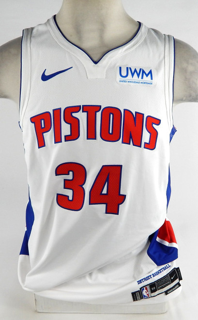 2022-23 Detroit Pistons Jontay Porter #34 Game Issued White Jersey 50 DP73780