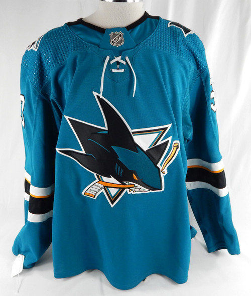 2021-22 San Jose Sharks Nicolas Meloche #53 Game Used Teal Jersey 58 745