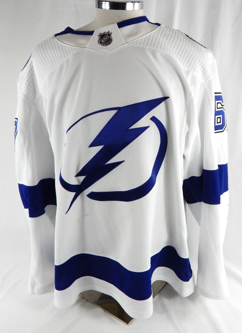 2018-19 Tampa Bay Lightning Mitchell Stephens #67 Game Used White Jersey 56 748