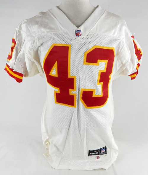 1999 Kansas City Chiefs King #43 Game Issued White Jersey 40 768
